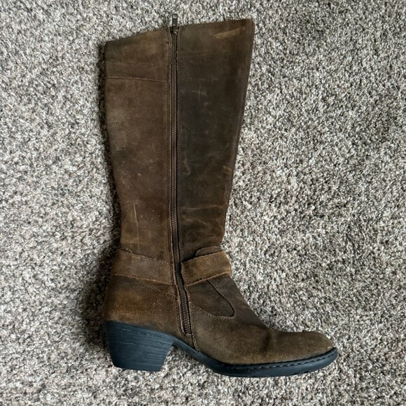 Born Kylli Distressed Brown Suede Riding Boots, Size 9M - Picture 2 of 14